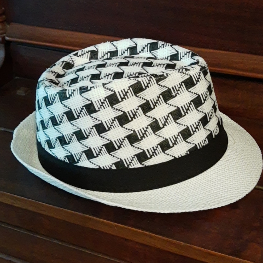 MAGID S/M Women's Black Cream PLAID Hat/Fedora